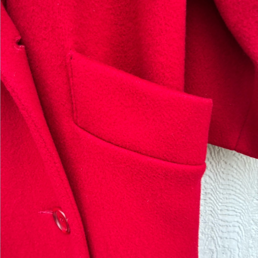 Elegant Vintage Talbots Red Wool Coat 2P – Classic Long Winter Style - Picture 5 of 11